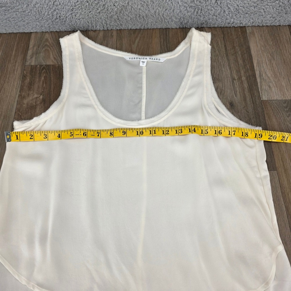 Veronica Beard Women's Size 12‎ Silk Tank Top Layered Sleeveless Blouse Ivory - Picture 6 of 11